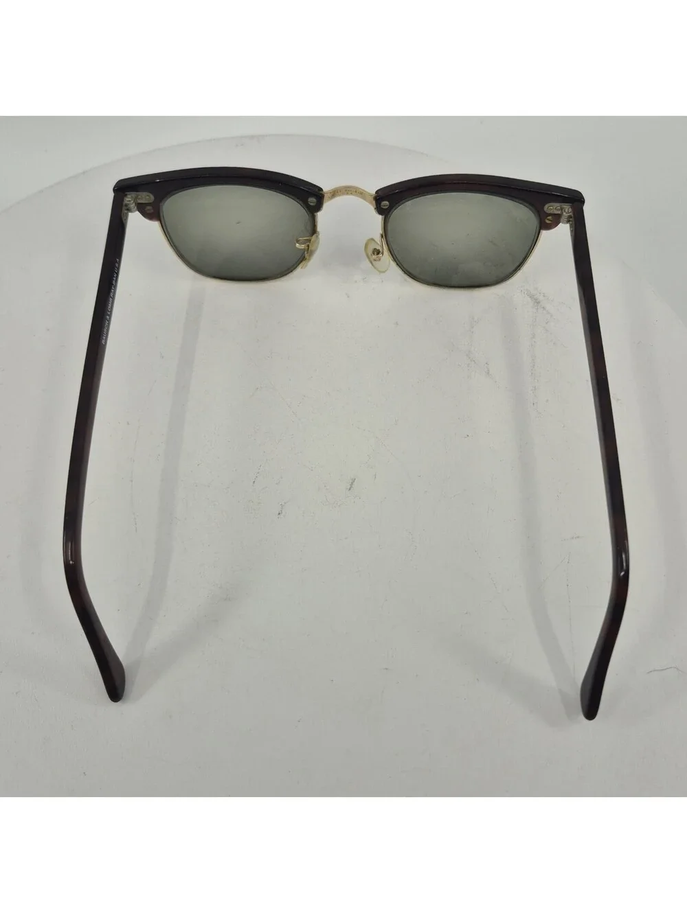 Ray Ban Bausch & Lomb Clubmaster Sunglasses Tortoise Gold W0366 Mens USA Vintage